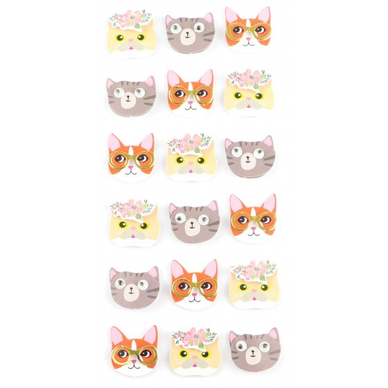 12 mini stickers effet 3D "Chat"