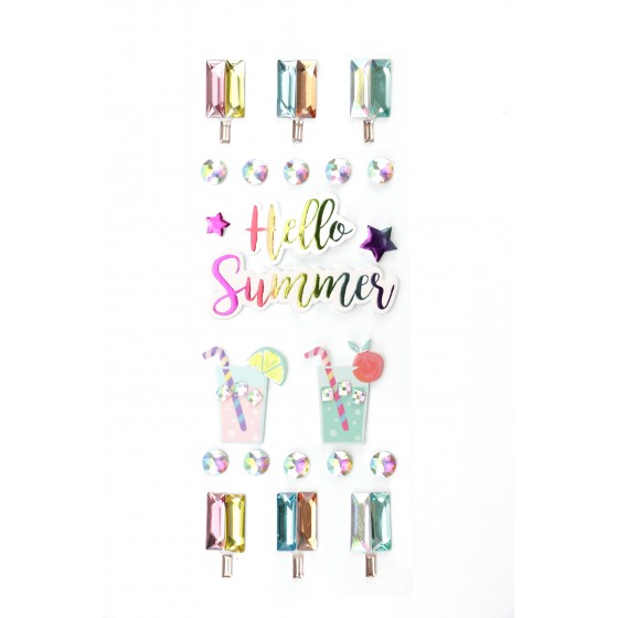 Lot de 22 stickers "Hello summer"