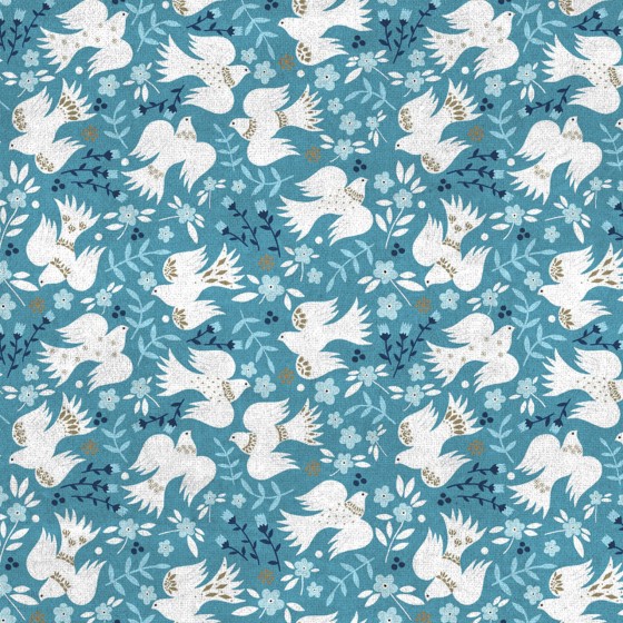 Tissu Dashwood coton/métal "Starlit Hollow Blue" - SHOL 1689