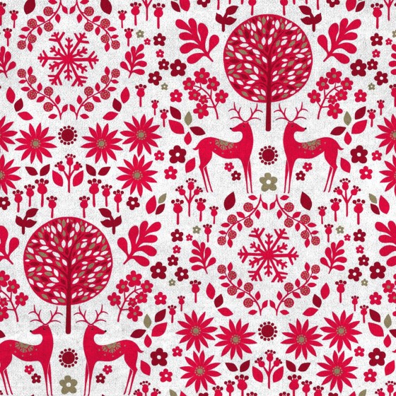 Tissu Dashwood coton/métal "Starlit Hollow Red Metallic"