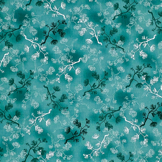 Coupon Stof Fabrics Vert d'eau "Floral"