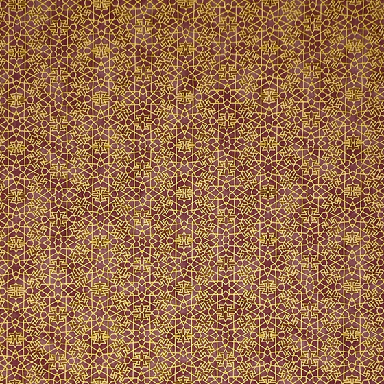 Coupon Stof Fabrics Bordeaux "Motifs dorés"