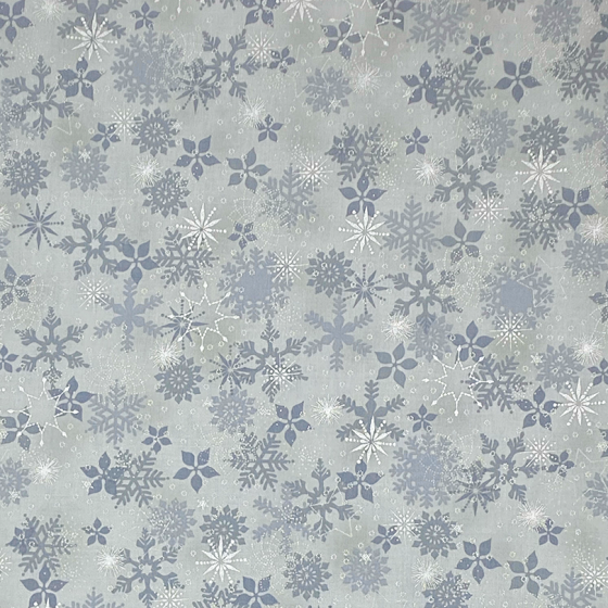 Coupon Stof Fabrics Gris "Etoiles et flocons"