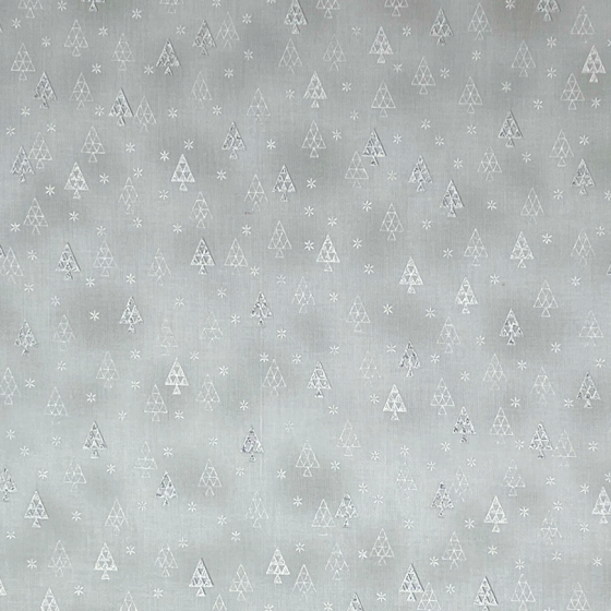 Coupon Stof Fabrics Gris "Sapins argentés"