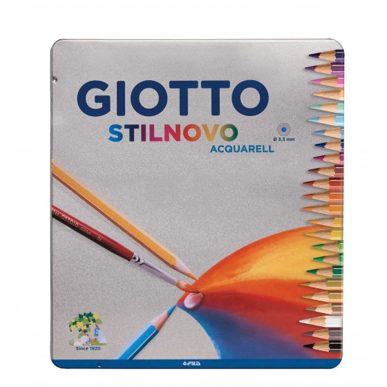 24 Crayons de couleur GIOTTO STILNOVO ACQUARELL Boîte métal