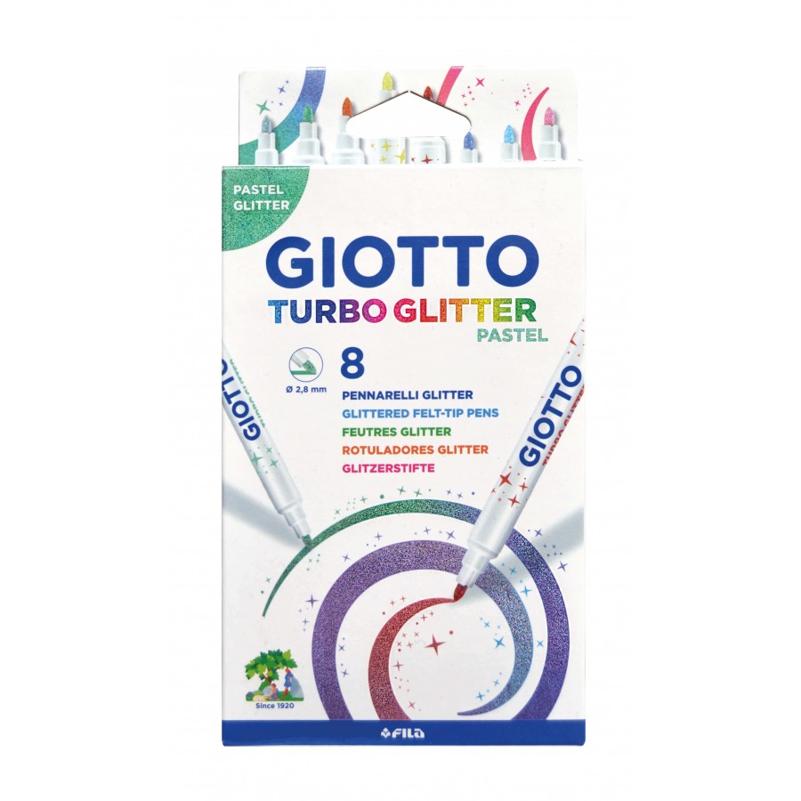 8 Feutres paillettes Pastel GIOTTO