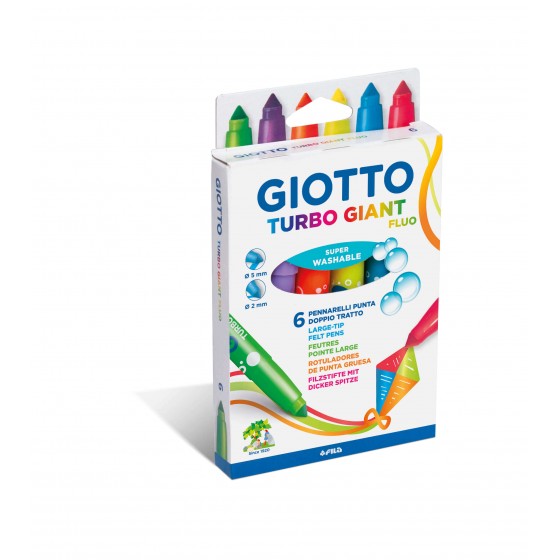 6 Feutres Giant Fluo GIOTTO