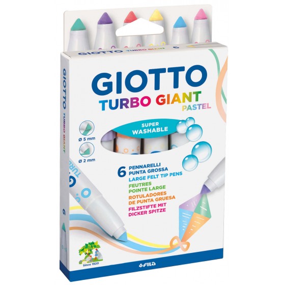 6 Feutres Giant Pastel GIOTTO