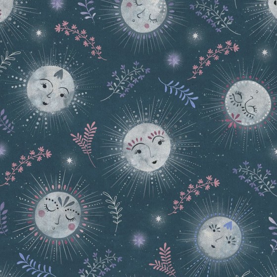 Tissu Dashwood coton "Nightfall" Bleu foncé