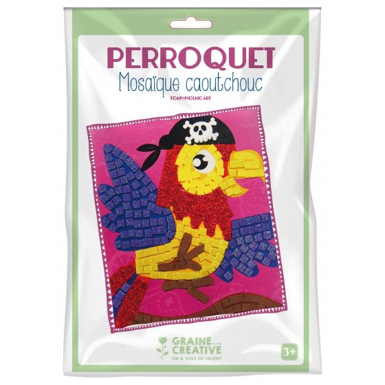 Kit mosaïque caoutchouc souple "Perroquet"