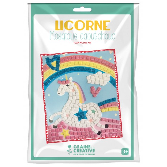 Kit mosaïque caoutchouc souple "Licorne"