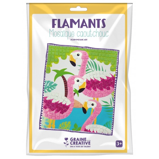 Kit mosaïque caoutchouc souple "Flamant rose"