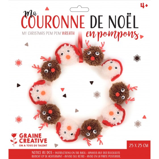 Kit couronne Noël pompons