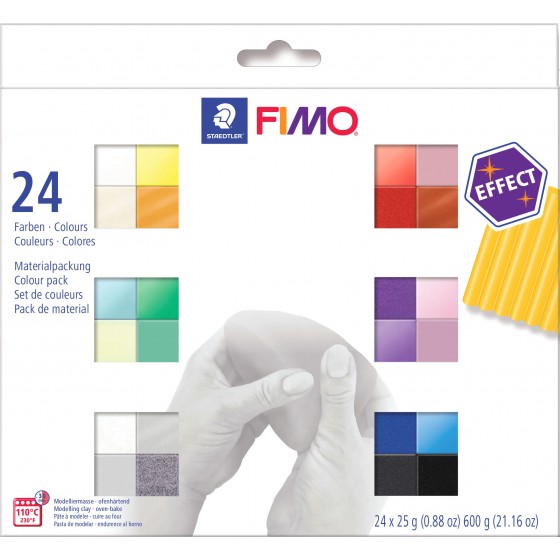 Coffret Fimo "Effect" 24 demi blocs X25gr