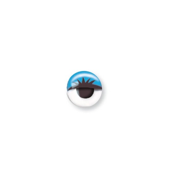 Sachet de 10 yeux bleus avec cils 10mm