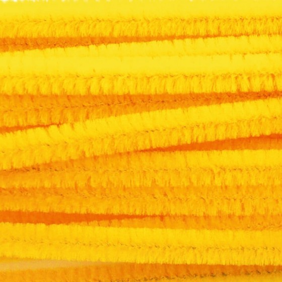 Sachet 20 brins de chenille " Jaune" 6 mm