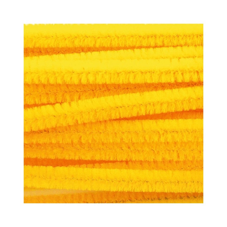 Sachet 20 brins de chenille " Jaune" 6 mm