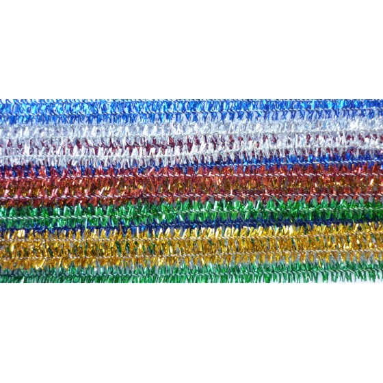 Sachet de 20 brins de chenille "Scintillantes" 5 coloris 6 mm