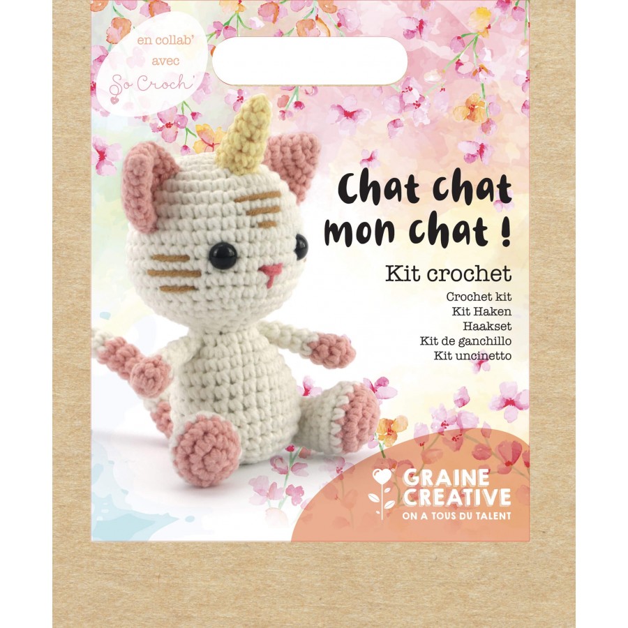 Kit crochet Amigurumi " Chat - Licorne " 150 mm